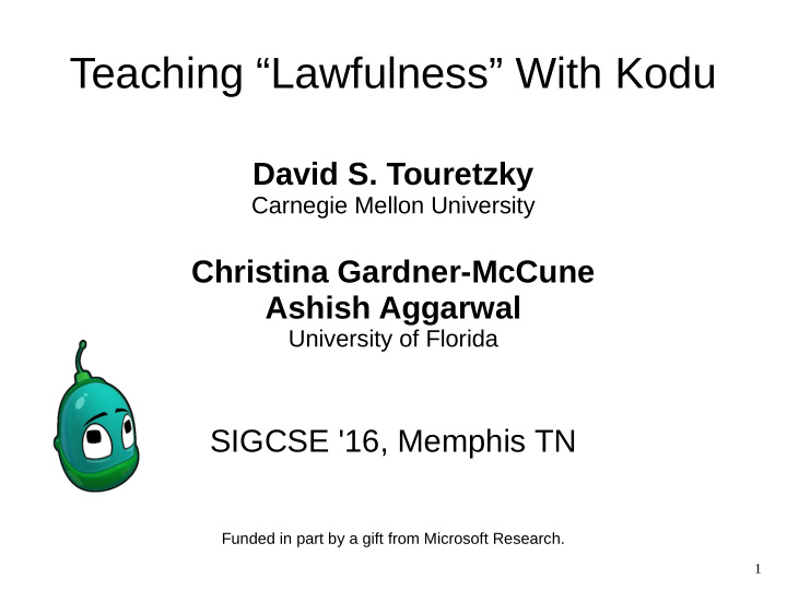teaching lawfulness with kodu