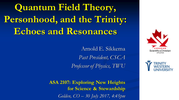 quantum field theory personhood and the trinity echoes