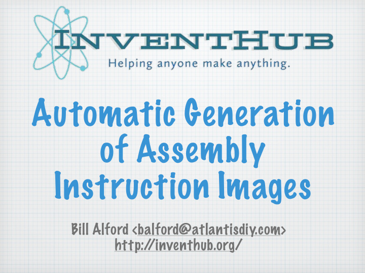 automatic generation of assembly instruction images