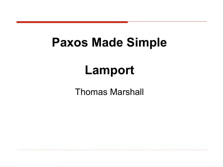 paxos made simple lamport