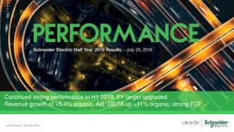 Continued strong performance in H1 2019, FY target upgraded  Revenue growth of +5.4% organic, Adj.