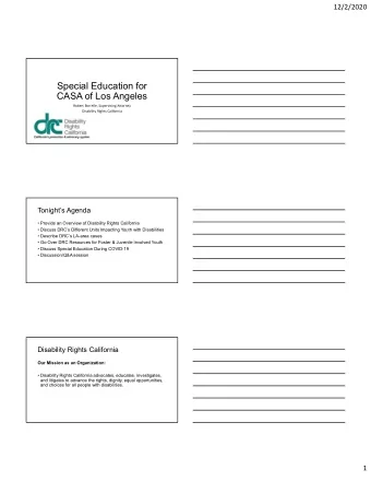 Special Education for  CASA of Los Angeles  Robert Borrelle, Supervising Attorney  Disability