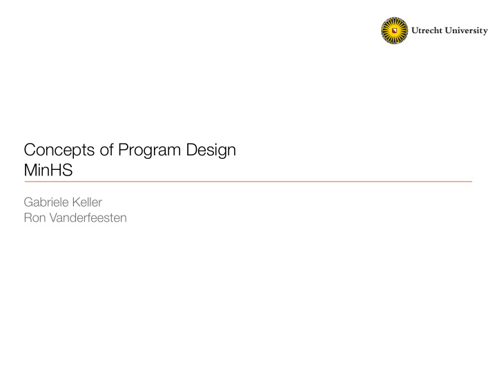 concepts of program design minhs