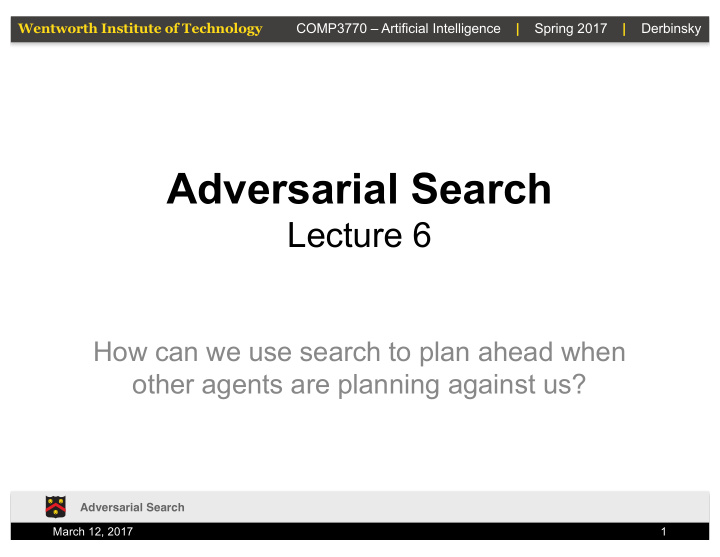 adversarial search