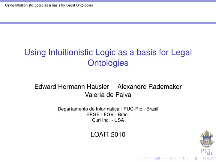 using intuitionistic logic as a basis for legal ontologies