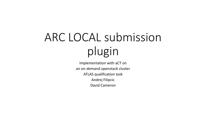 arc local submission plugin