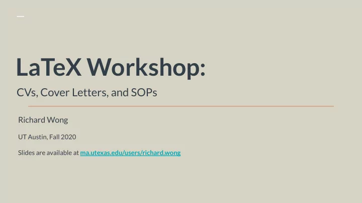 latex workshop