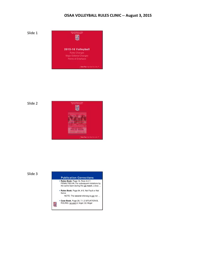osaa volleyball rules clinic august 3 2015