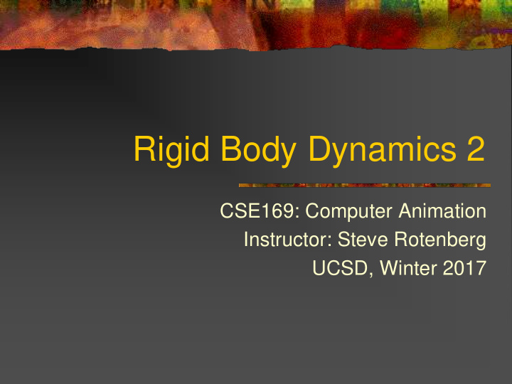 rigid body dynamics 2