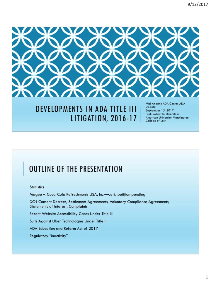 developments in ada title iii