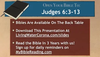 Judges 6:3-13  Bibles Are Available On The Back Table  Download This Presentation At