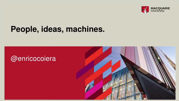 people ideas machines