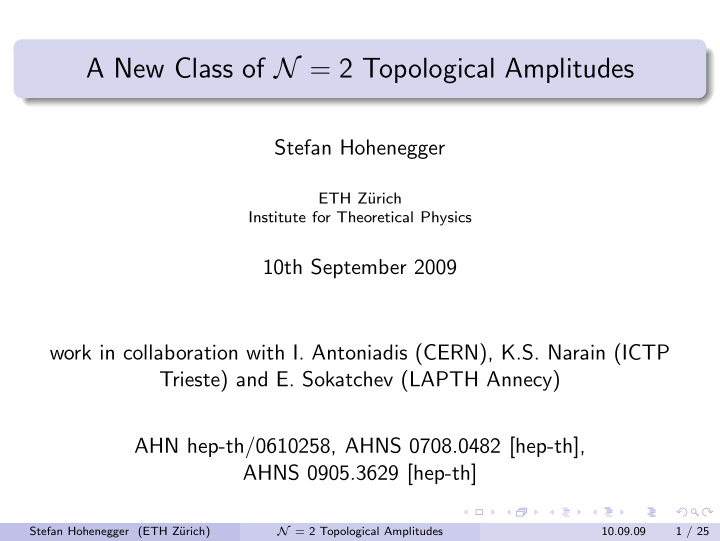 a new class of n 2 topological amplitudes