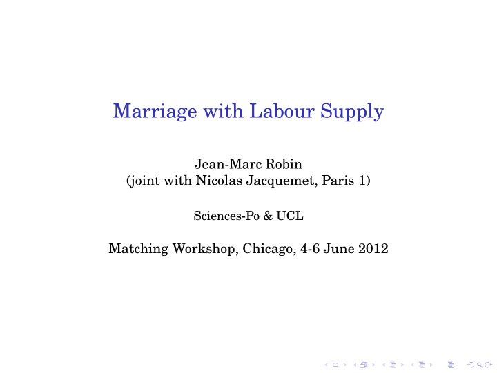 marriage with labour supply