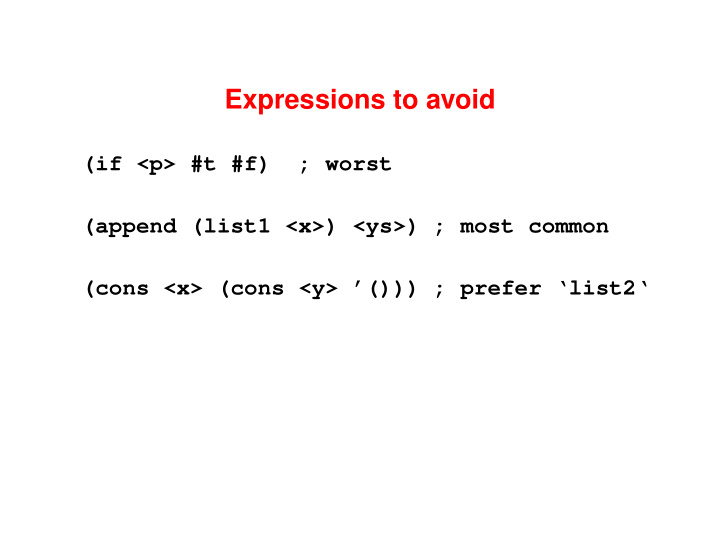 expressions to avoid