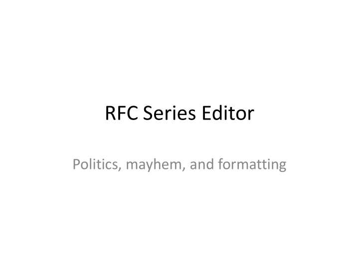 rfc series editor