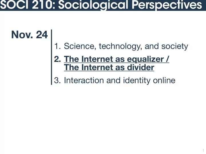 soci 210 sociological perspectives