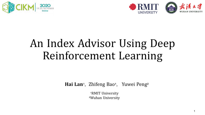 an index advisor using deep reinforcement learning