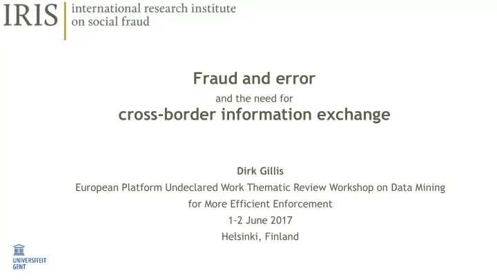 cross border information exchange