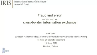 cross-border information exchange  Dirk Gillis  European Platform Undeclared Work Thematic Review