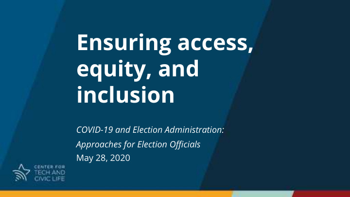 ensuring access equity and inclusion