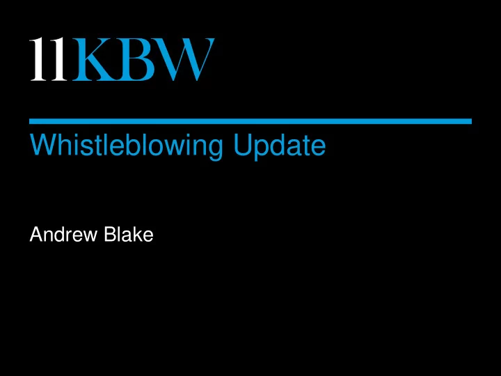 whistleblowing update