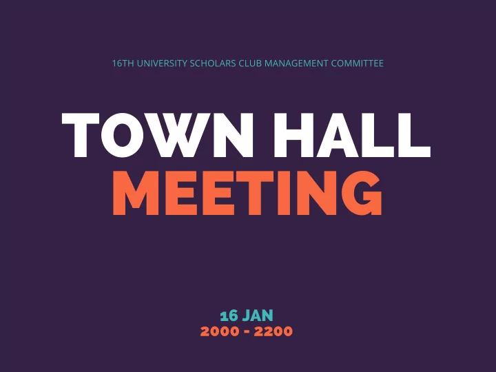 town hall meeting