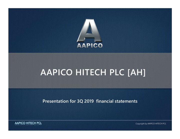 aapico hitech plc ah