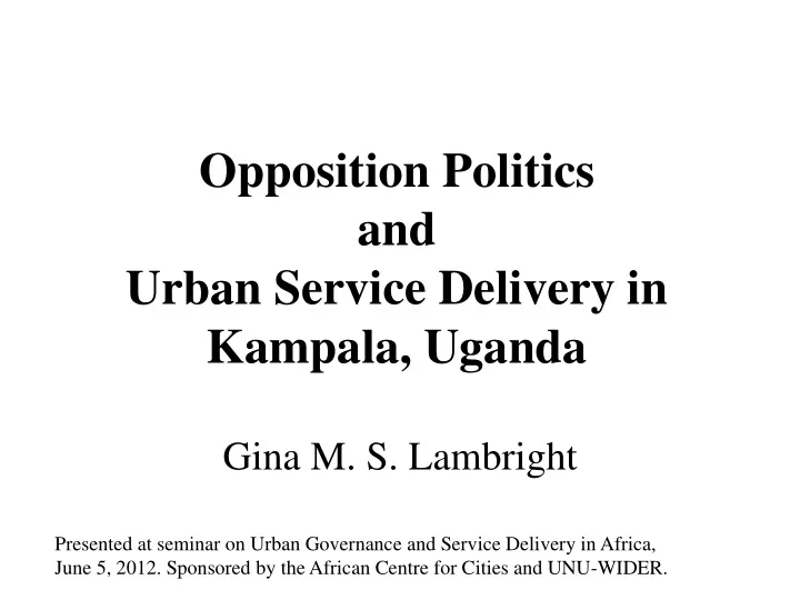 opposition politics