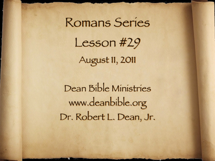 romans series lesson 29
