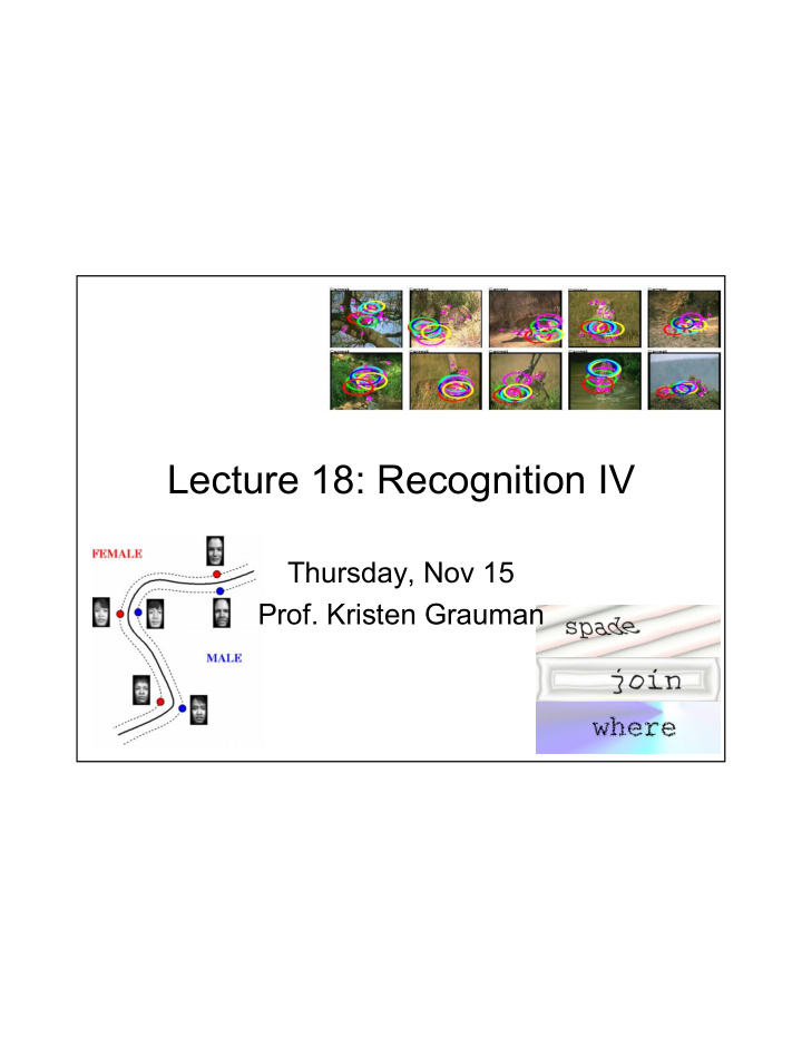 lecture 18 recognition iv