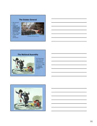 The Estates General  One vote per  estate  Clergy and nobility usually joined together to