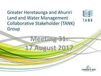 Meeting 31:  17 August 2017  Karakia  2  Karakia  Ko te tumanako Kia pai tenei r Kia tutuki i