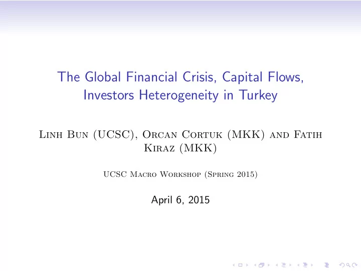the global financial crisis capital flows investors