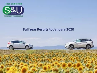 Full Year Results to January 2020  TODAYS SPEAKERS  Graham Wheeler  Chris Redford  Graham Coombs
