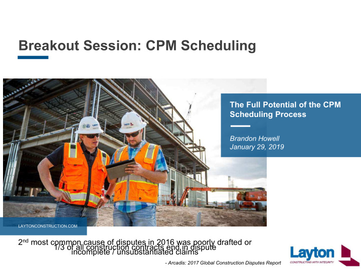 breakout session cpm scheduling