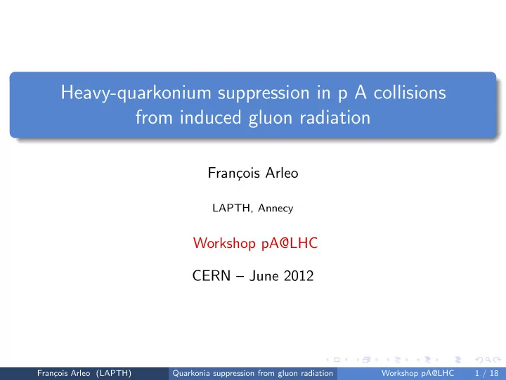 heavy quarkonium suppression in p a collisions from