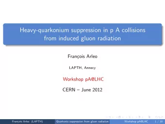Heavy-quarkonium suppression in p A collisions  from induced gluon radiation  Fran  cois Arleo