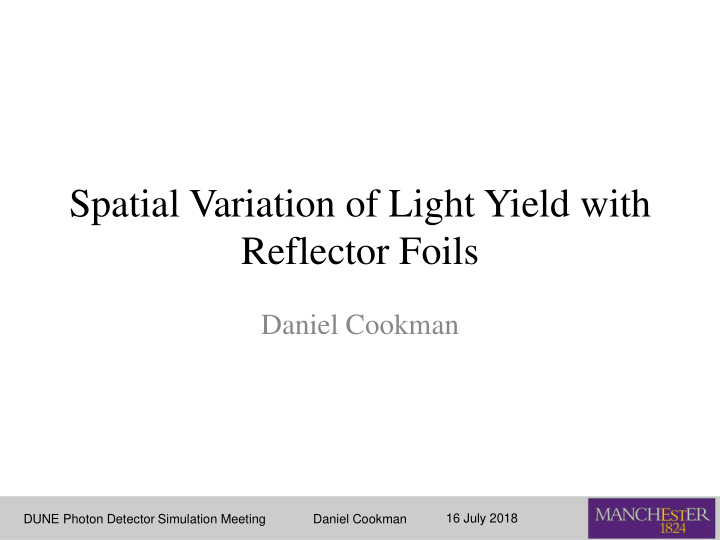 spatial variation of light yield with