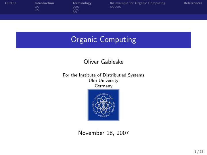 organic computing