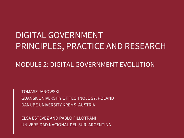 digital government principles practice and research