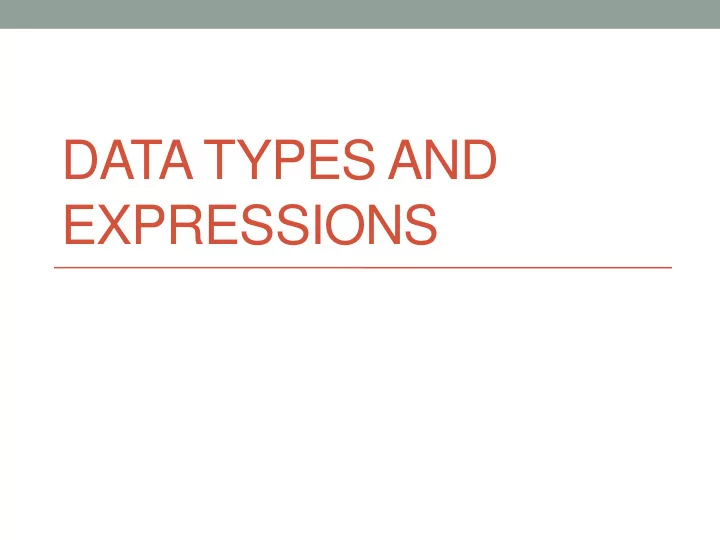 data types and