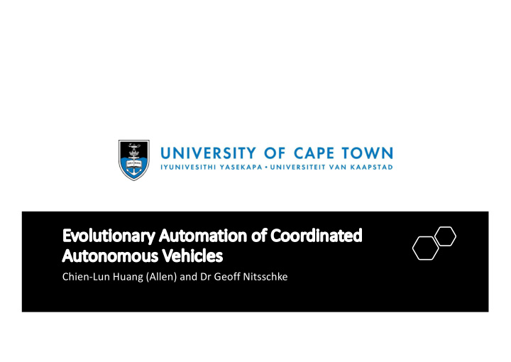 ev evolutionary automation of coordinated aut autono