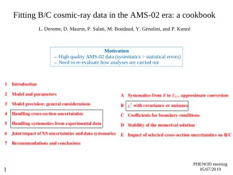 Fitting B/C cosmic-ray data in the AMS-02 era: a cookbook  L. Derome, D. Maurin, P. Salati, M.