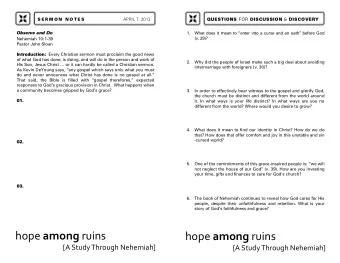 hope among ruins hope among ruins [A Study Through Nehemiah] [A Study Through Nehemiah]  Nehemiah