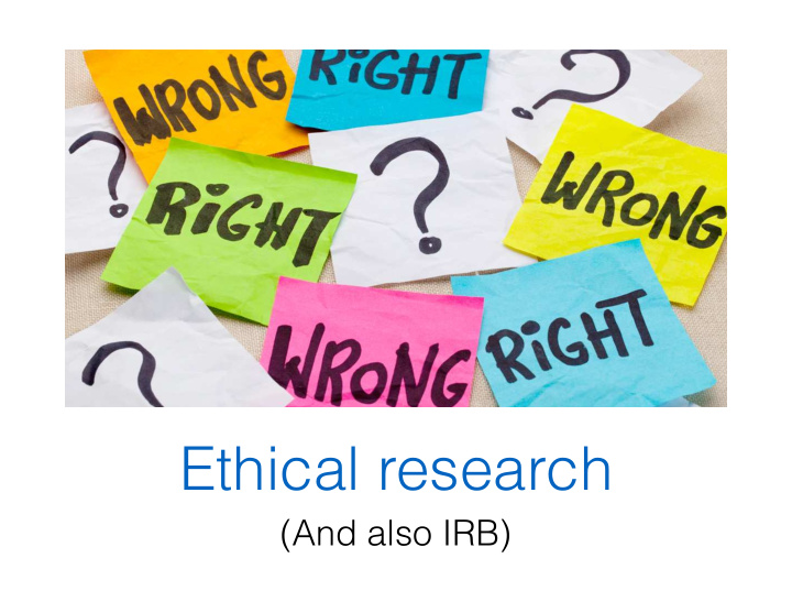 ethical research