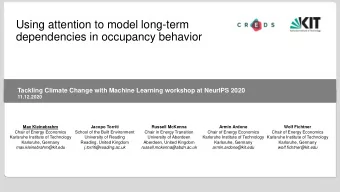 dependencies in occupancy behavior  Tackling Climate Change with Machine Learning workshop at