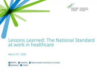 at work in healthcare March 11 th , 2019  The Issue  San  andra Kop  oppert  Director, Programs and