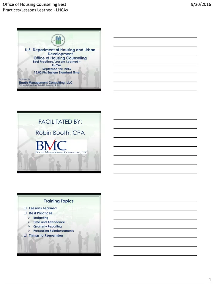 facilitated by robin booth cpa