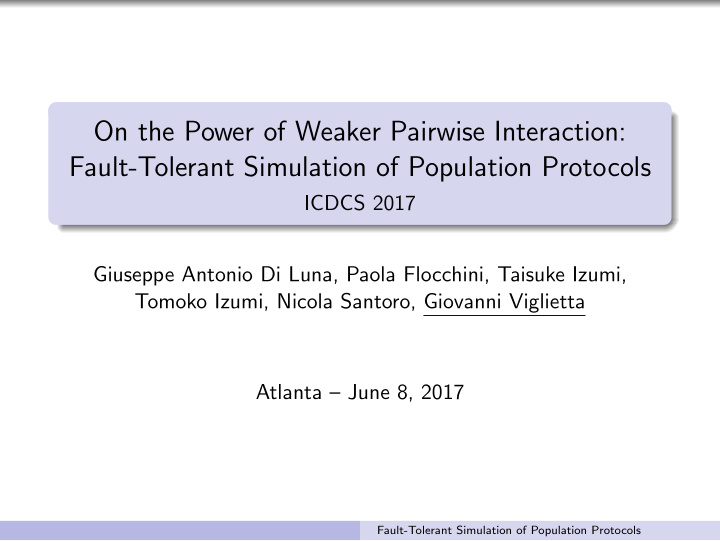 on the power of weaker pairwise interaction fault